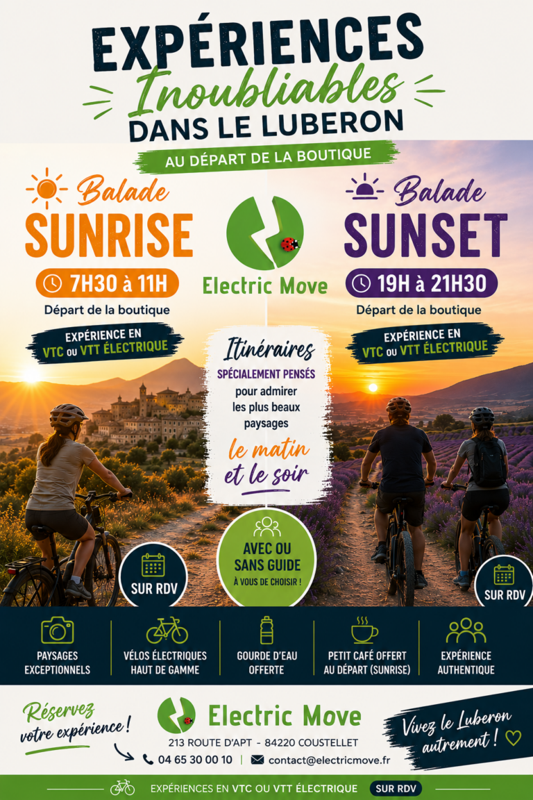 Location vélo Lubéron matin ou soirée